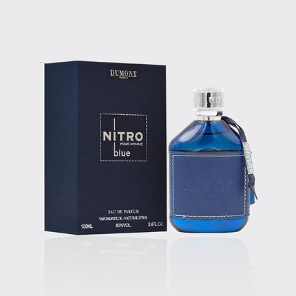 Dumont Nitro Blue for Men Eau De Parfum Spray, 3.4 Ounce