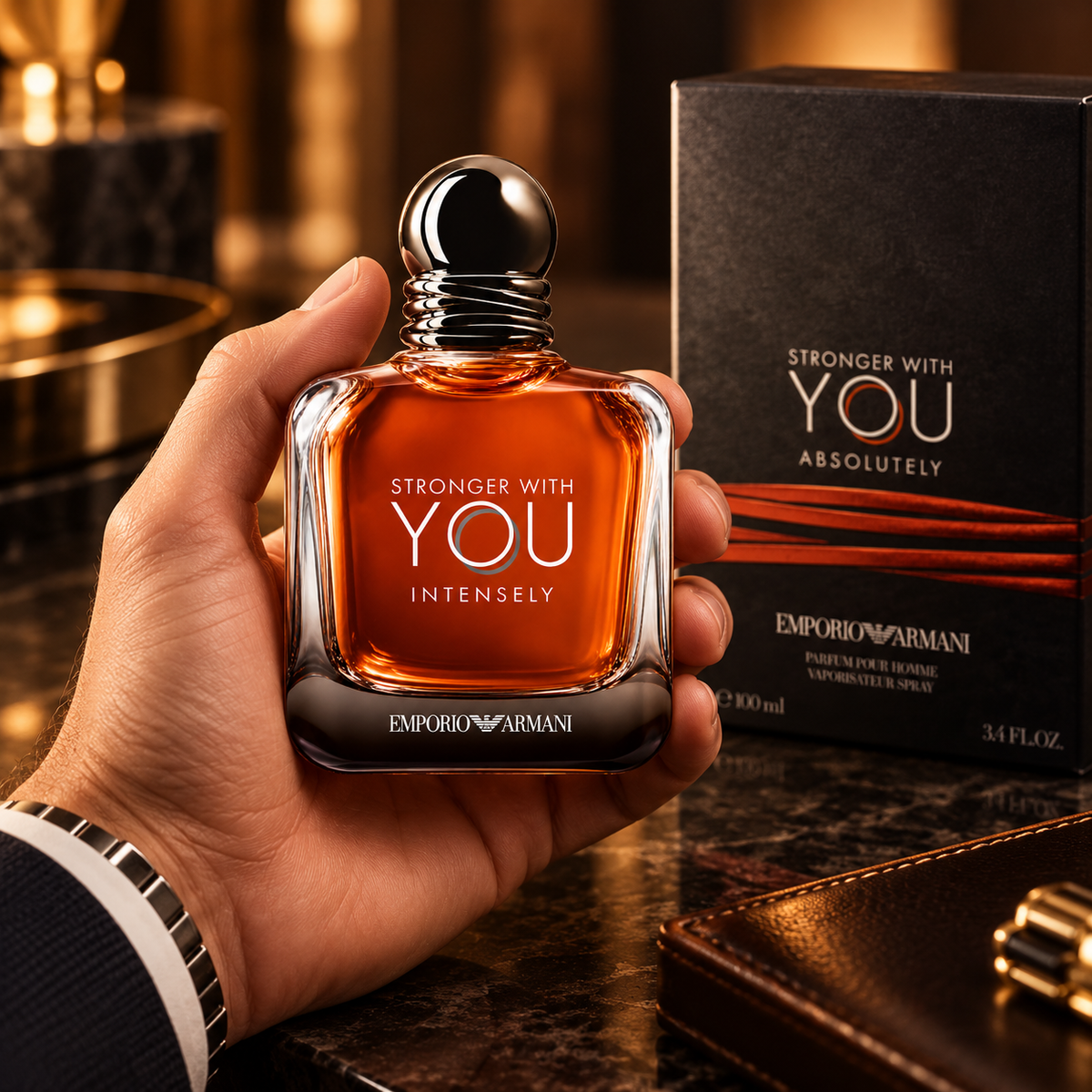 Emporio Armani Stronger With You Intensely Eau de Parfum for Men 3.4 Ounce