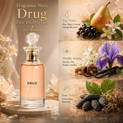 Fragrance Story Drug Eau De Parfum Spray For Women 3.4 Ounce