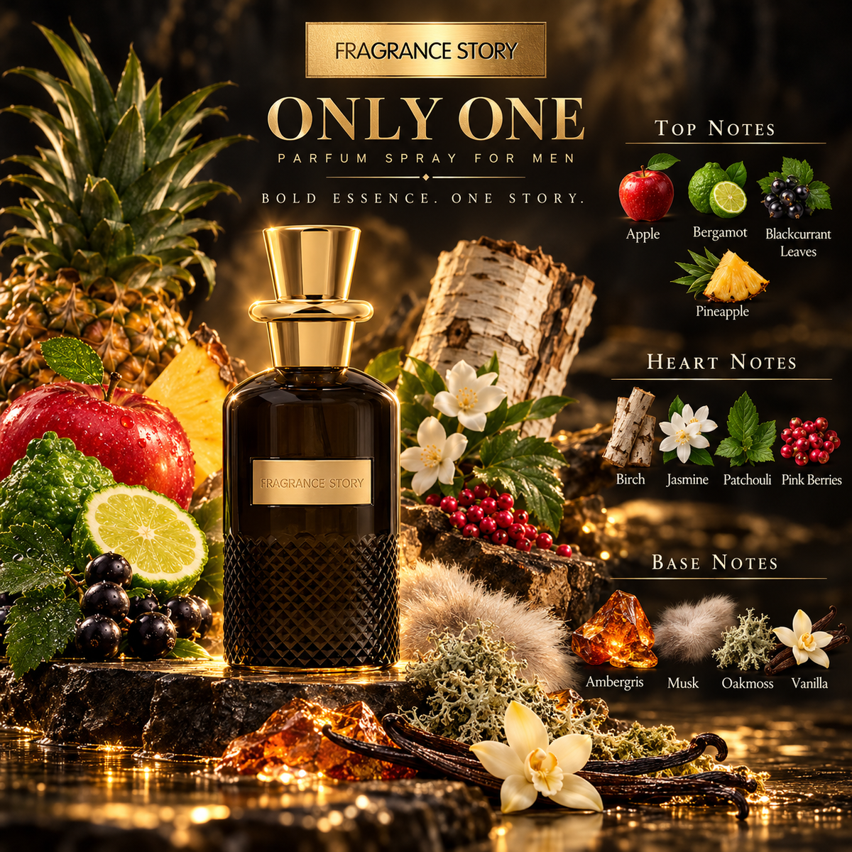 Fragrance Story Only One Parfum Spray For Men 3.4 Ounce