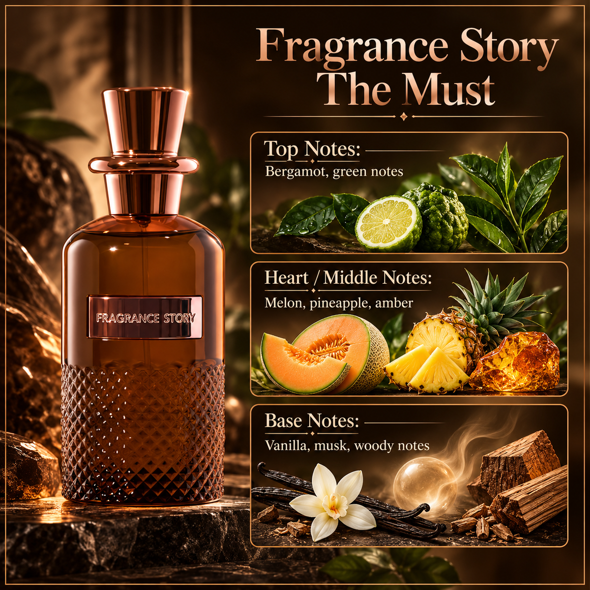 Fragrance Story The Must Parfum Spray For Men 3.4 Ounce