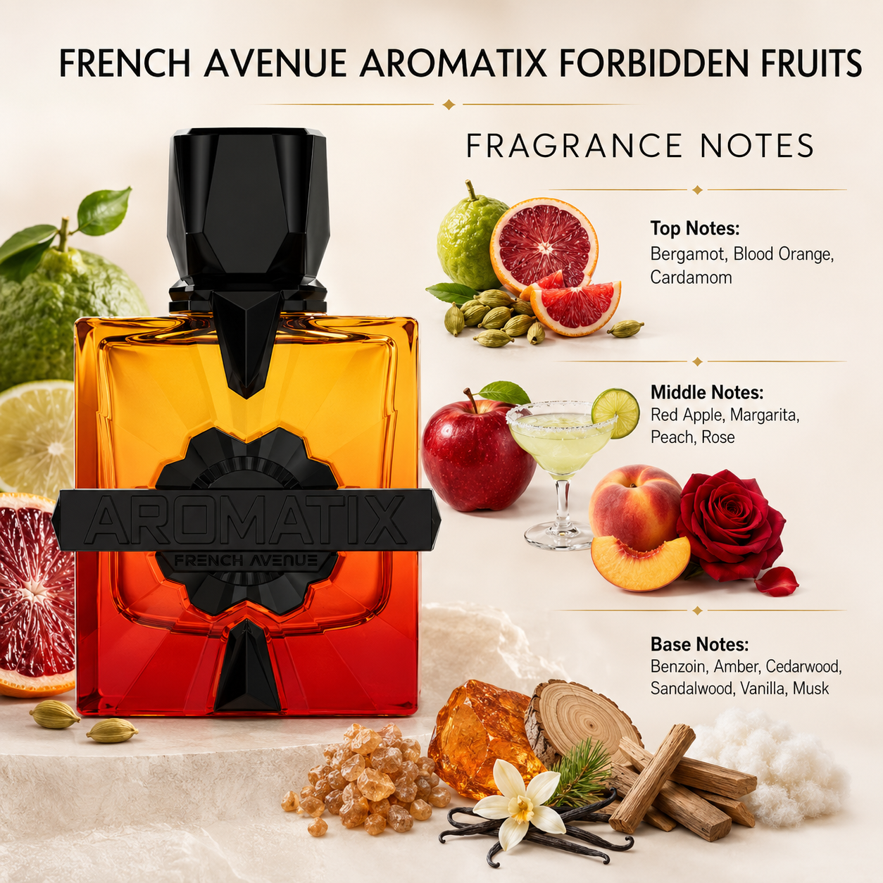 French Avenue Aromatix Forbidden Fruits Extrait De Parfum Spray for Unisex, 3.4 Ounce