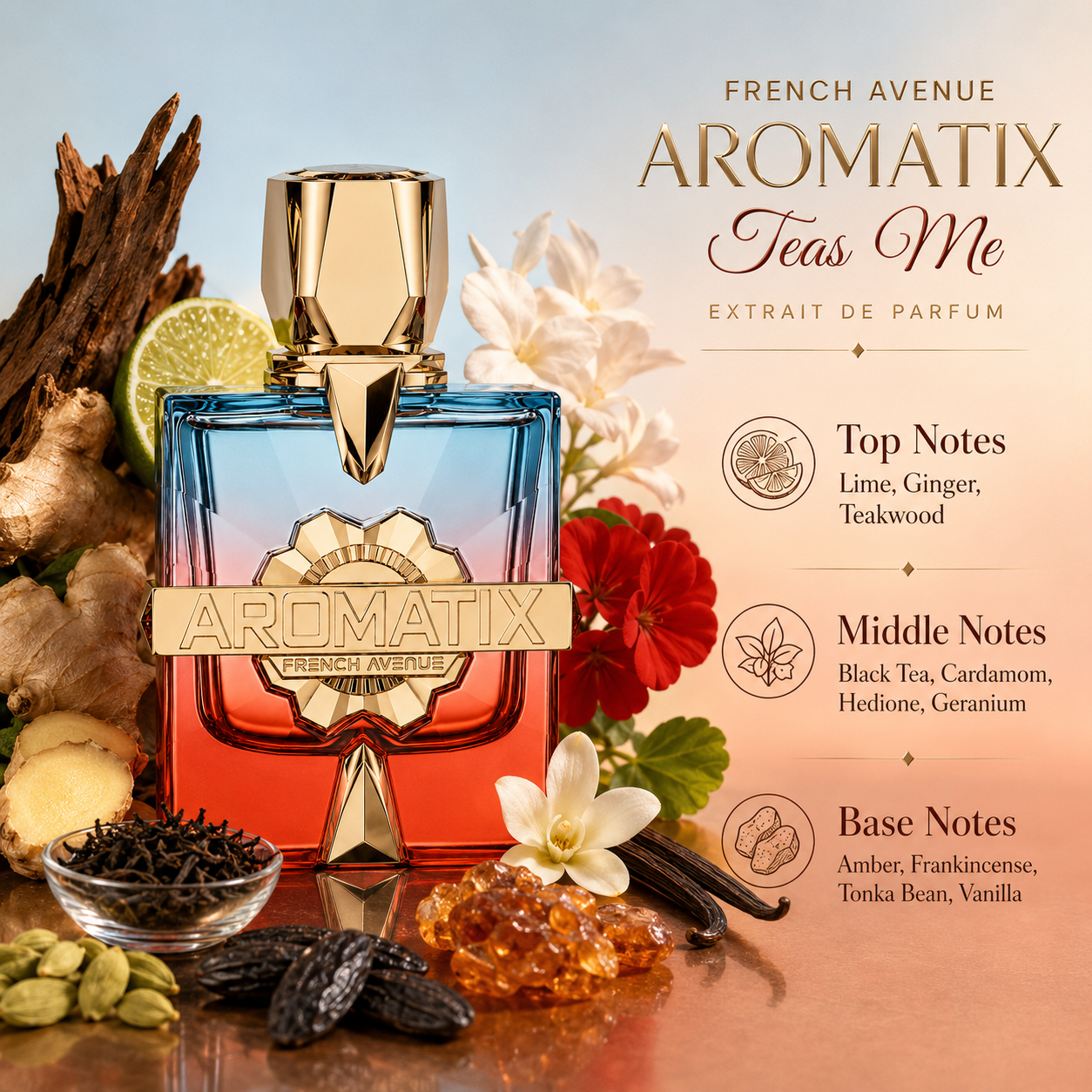 French Avenue Aromatix Teas Me Extrait De Parfum Spray for Women, 3.4 Ounce