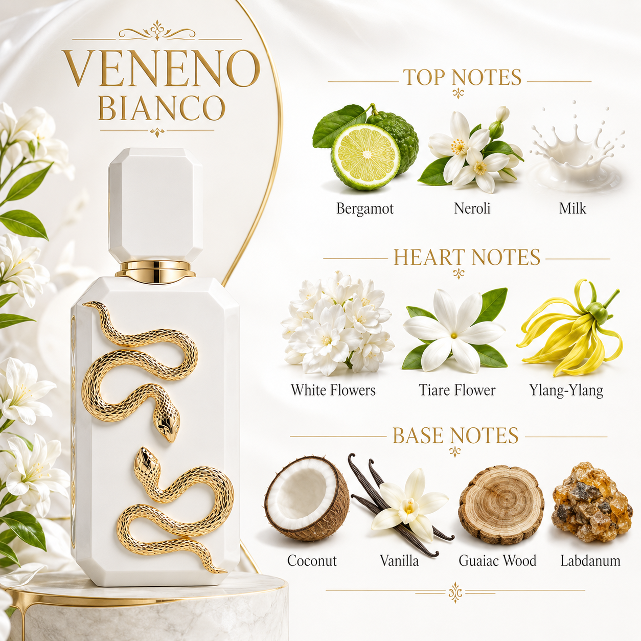 French Avenue Veneno Bianco Eau de Parfum Spray for Unisex, 3.4 Ounce