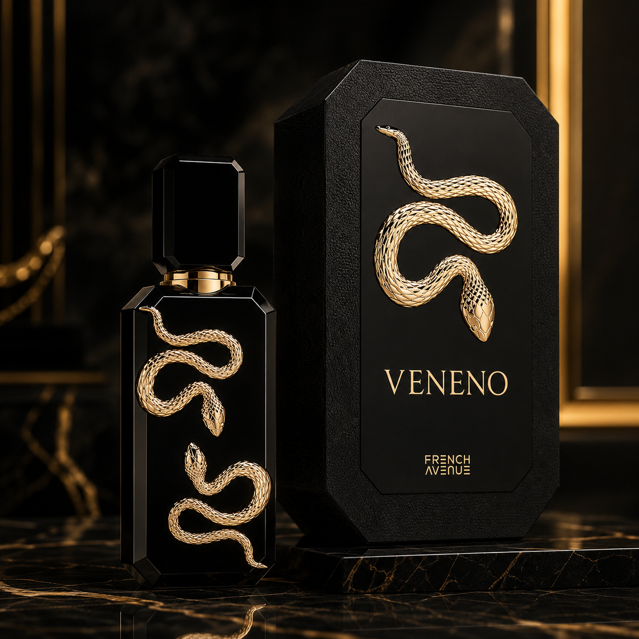 French Avenue Veneno (Black) Eau De Parfum Spray for Unisex, 3.4 Ounce