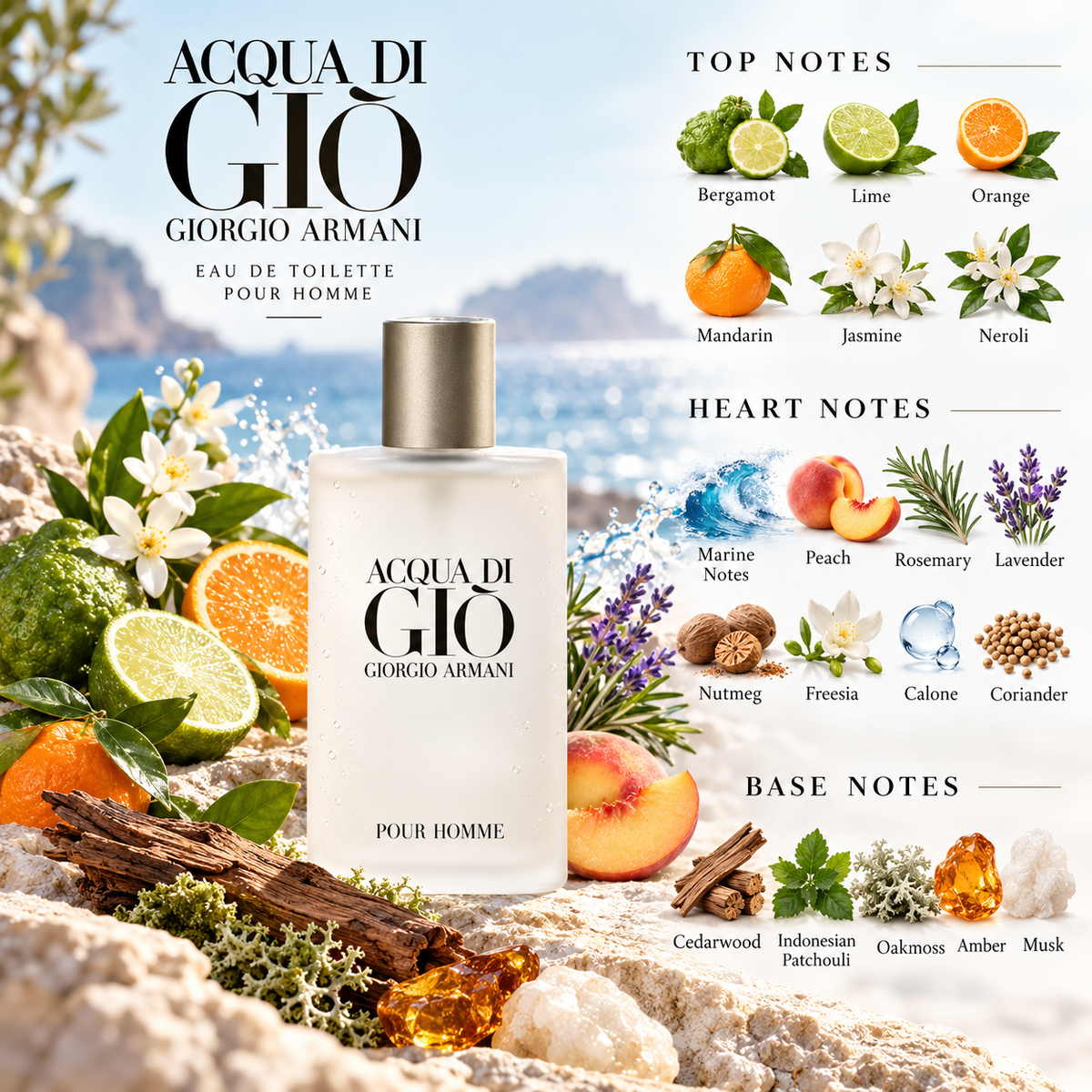 Giorgio Armani Acqua di Gio Eau de Toilette for Men 0.5 Ounce