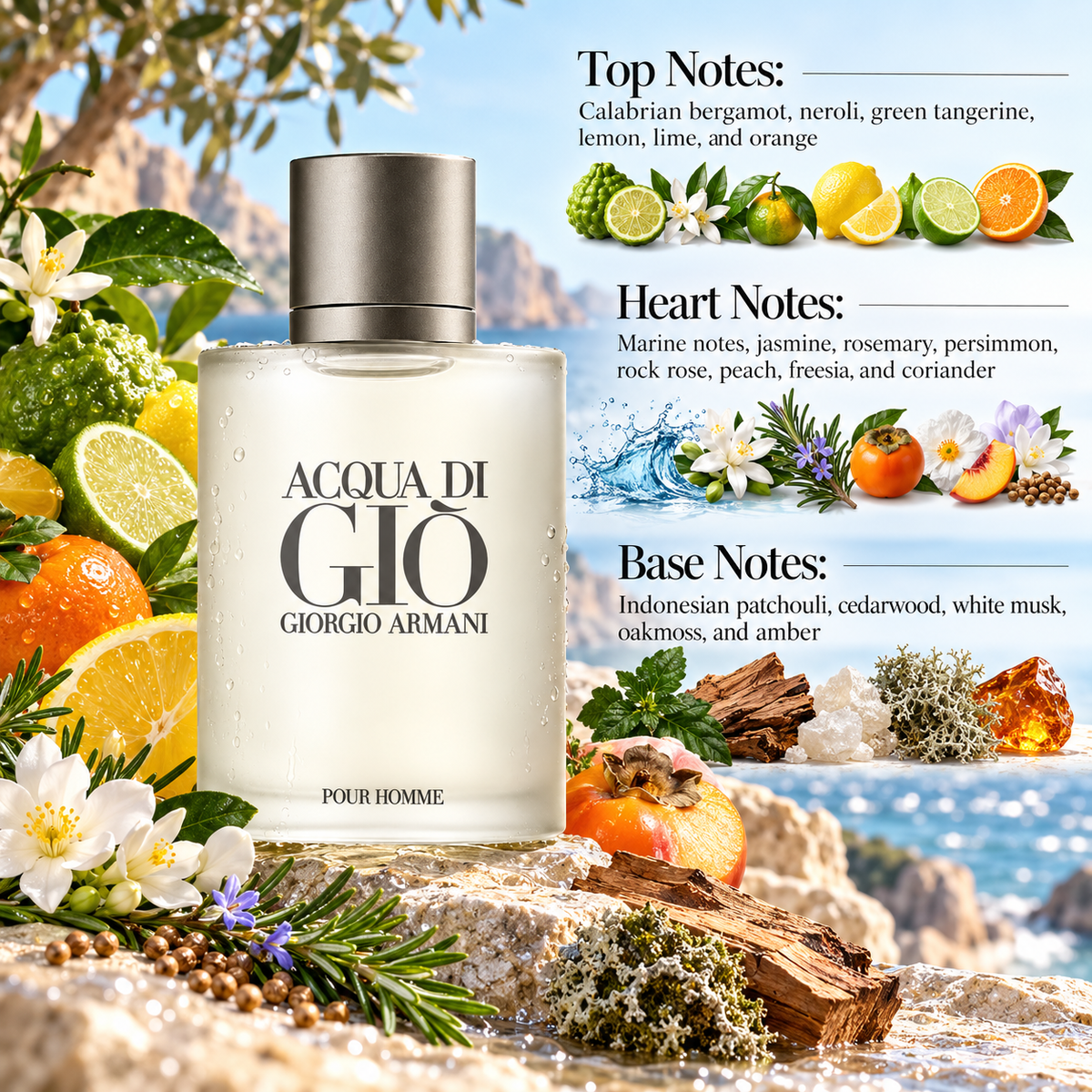 Giorgio Armani Acqua di Gio Eau de Toilette for Men 3.4 Ounce