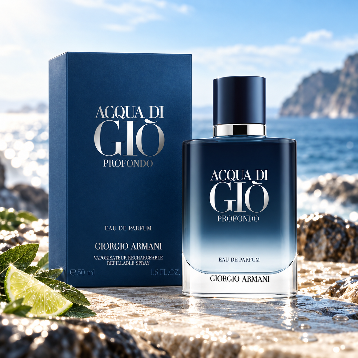 Giorgio Armani Acqua di Gio Profondo Eau de Parfum for Men 1.6 Ounce
