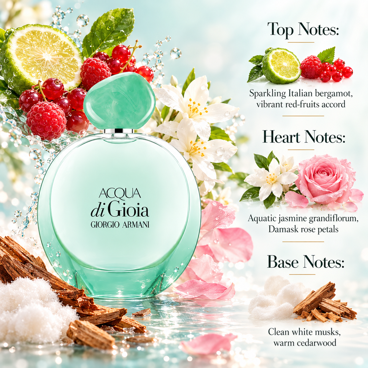 Giorgio Armani Acqua di Gioia Intense Eau de Parfum for Women 3.3 Ounce