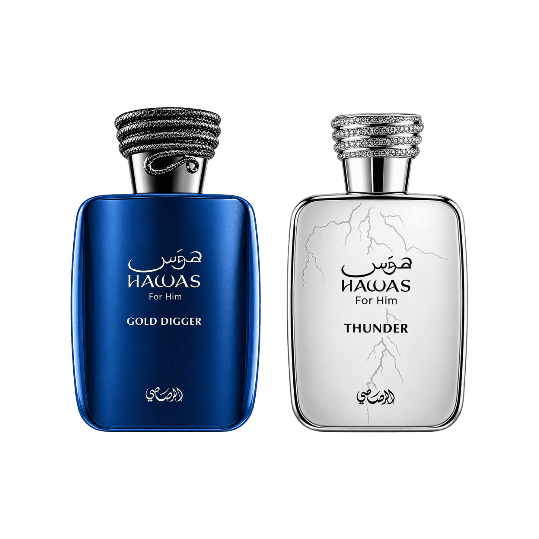 Hawas Gold Digger + Hawas Thunder 2-Piece Fragrance Bundle for Men