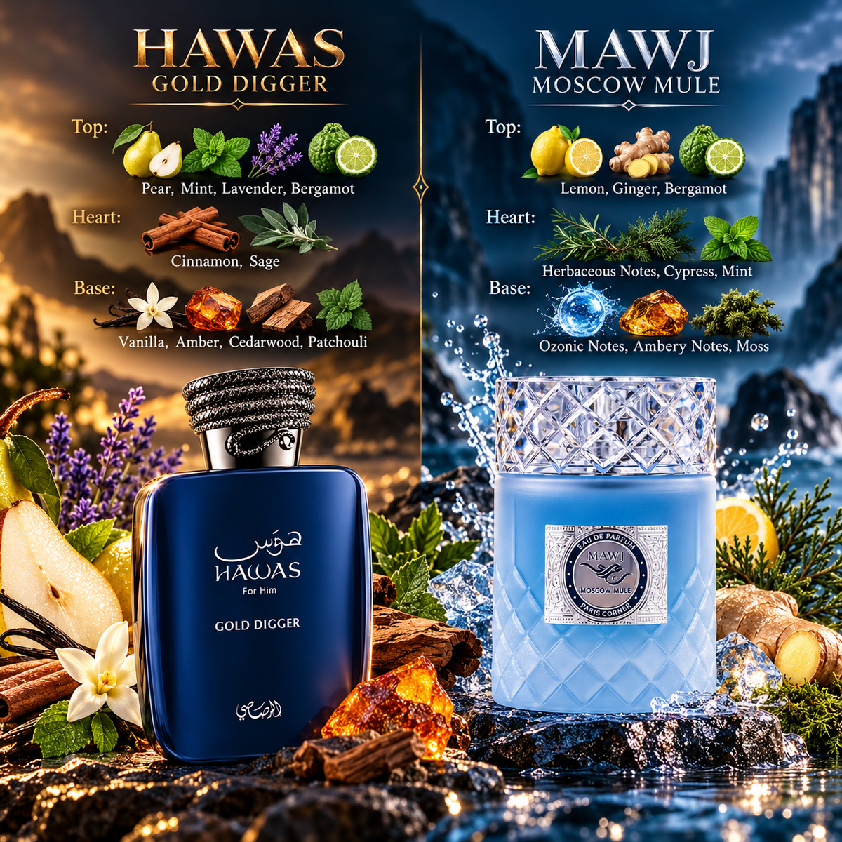Hawas Gold Digger & MAWJ Moscow Mule Bundle for Men, image 4