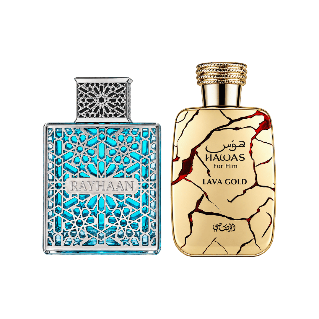 Hawas Lava Gold + Rayhaan Aquatica 2-Piece Fragrance Bundle for Men