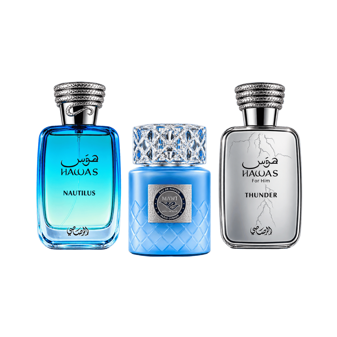 Hawas Nautilus + Hawas Thunder + MAWJ Moscow Mule 3-Piece Fragrance Bundle for Men