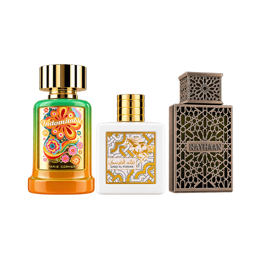 Indomitable + Lattafa Qaed Al Fursan Unlimited + Rayhaan Terra 3-Piece Fragrance Bundle for Men