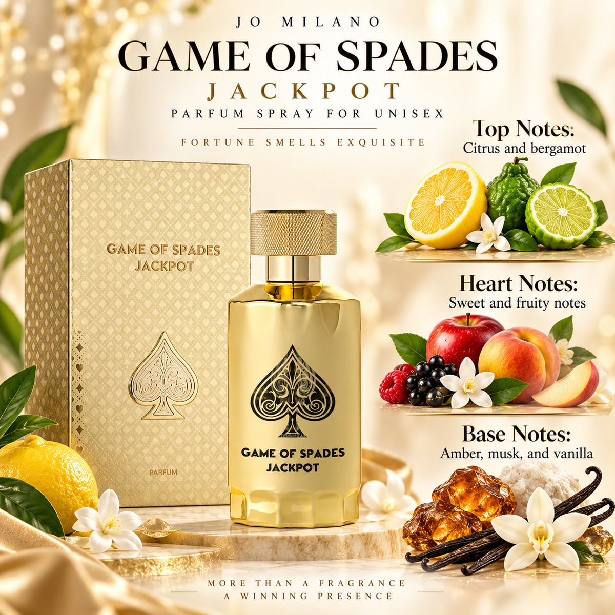 Jo Milano Game of Spades Jackpot Parfum for Unisex 3.4 Ounce