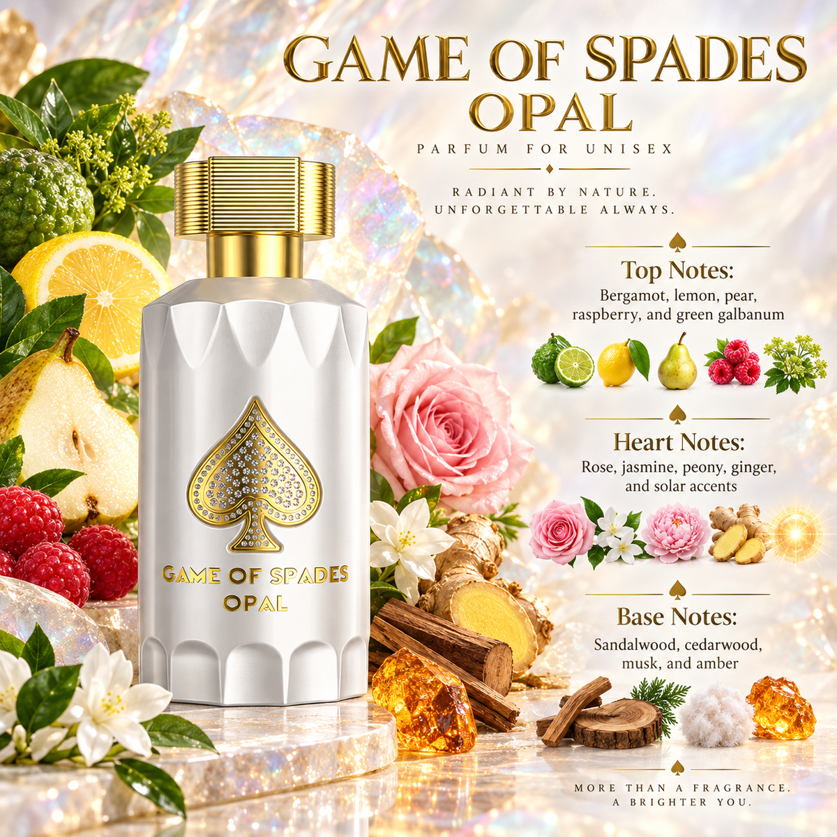 Jo Milano Game of Spades Opal Parfum for Unisex 3.0 Ounce