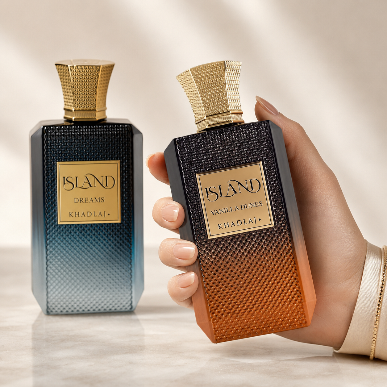 Khadlaj 2 Piece Bundle Set (Khadlaj Island Vanilla Dunes & Khadlaj Island Dreams Extrait de Parfum Spray, 3.4 Ounce)