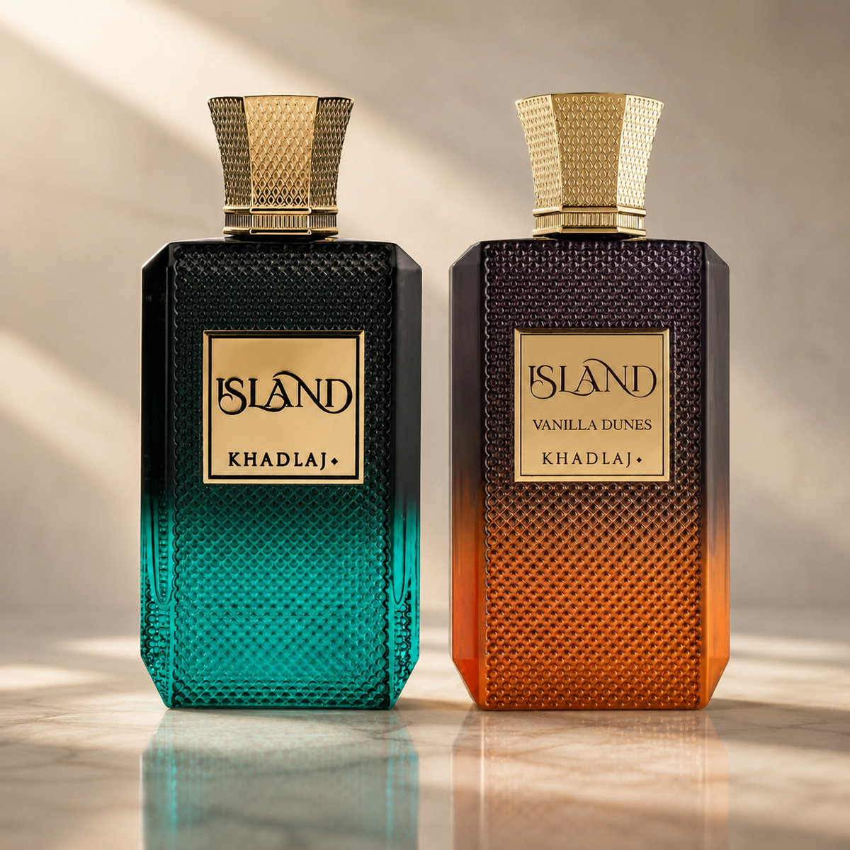 Khadlaj Island 2 Piece Bundle Set (Khadlaj Island Extrait De Parfum, 3.4 Ounce & Khadlaj Island Vanilla Dunes Extrait de Parfum Spray, 3.4 Ounce)
