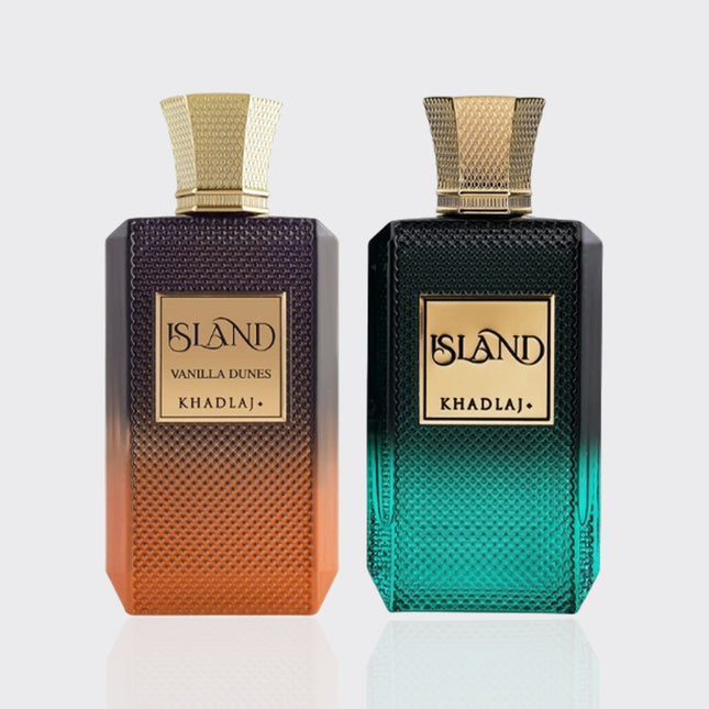 Khadlaj Island 2 Piece Bundle Set (Khadlaj Island Extrait De Parfum, 3.4 Ounce & Khadlaj Island Vanilla Dunes Extrait de Parfum Spray, 3.4 Ounce)