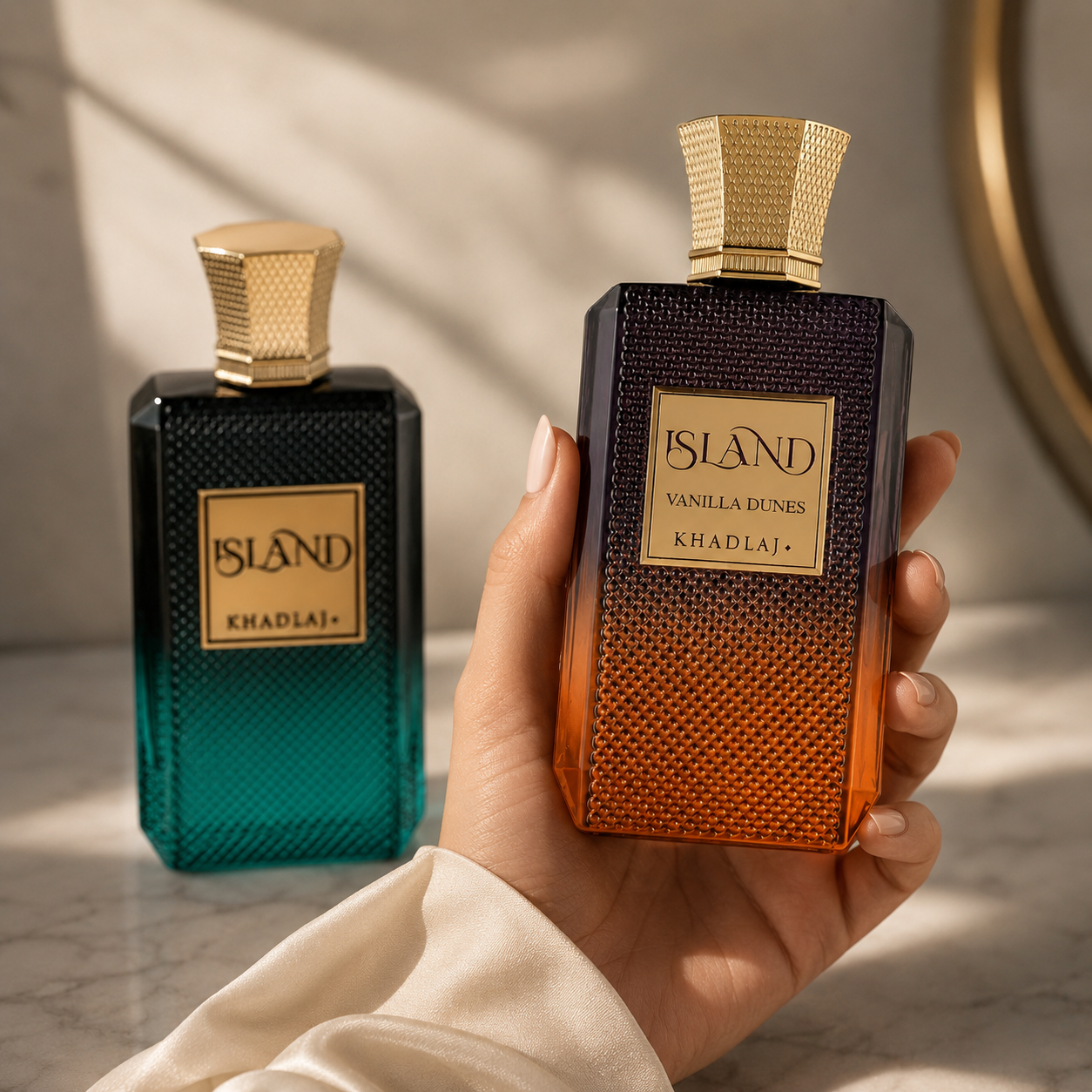 Khadlaj Island 2 Piece Bundle Set (Khadlaj Island Extrait De Parfum, 3.4 Ounce & Khadlaj Island Vanilla Dunes Extrait de Parfum Spray, 3.4 Ounce)