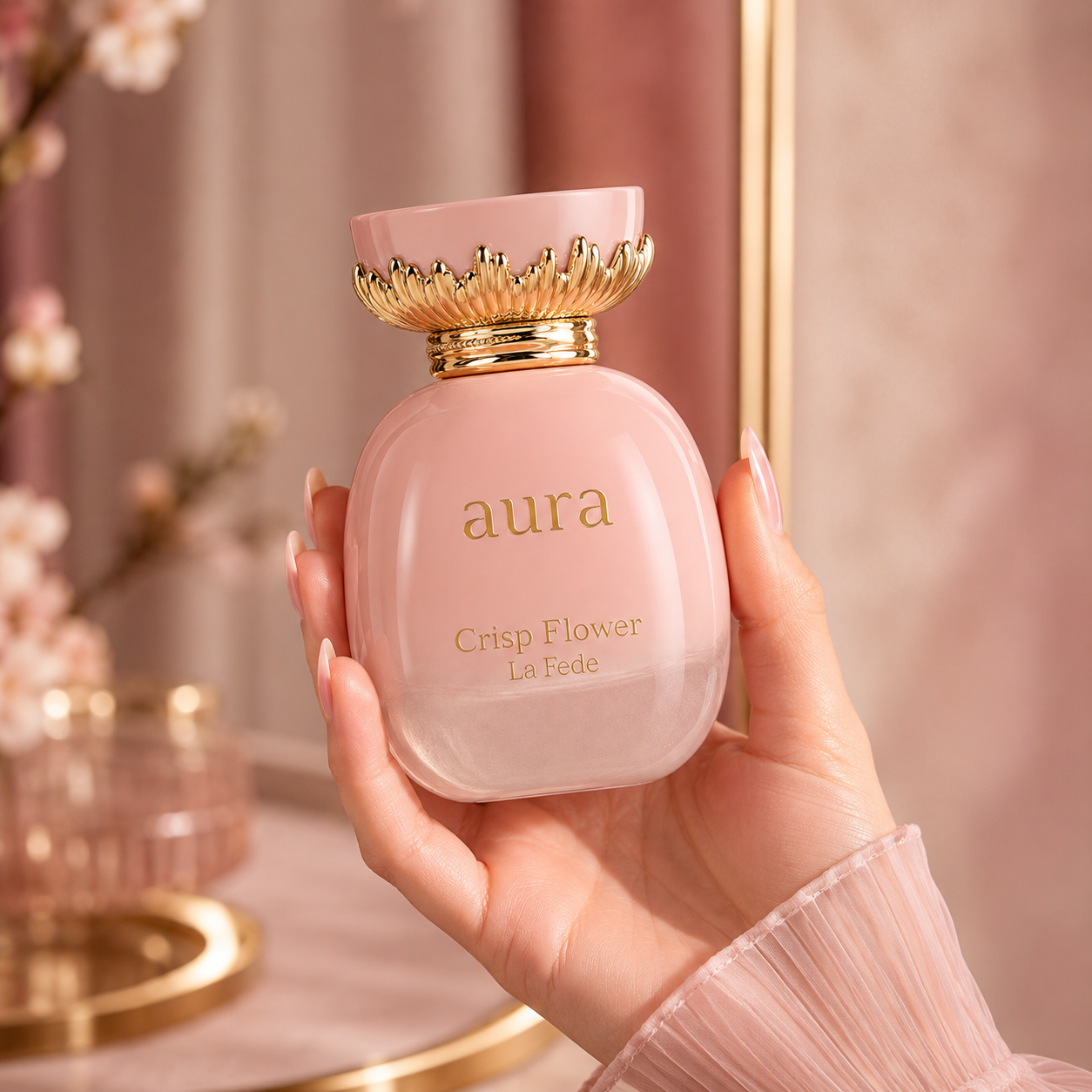 Khadlaj La Fede Aura Crisp Flower Eau de Parfum for Women, 3.4 Ounce