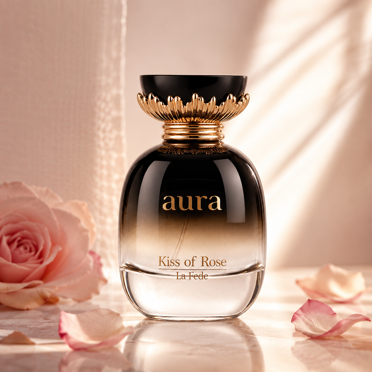 Khadlaj La Fede Aura Kiss of Rose Eau de Parfum for Women, 3.4 Ounce