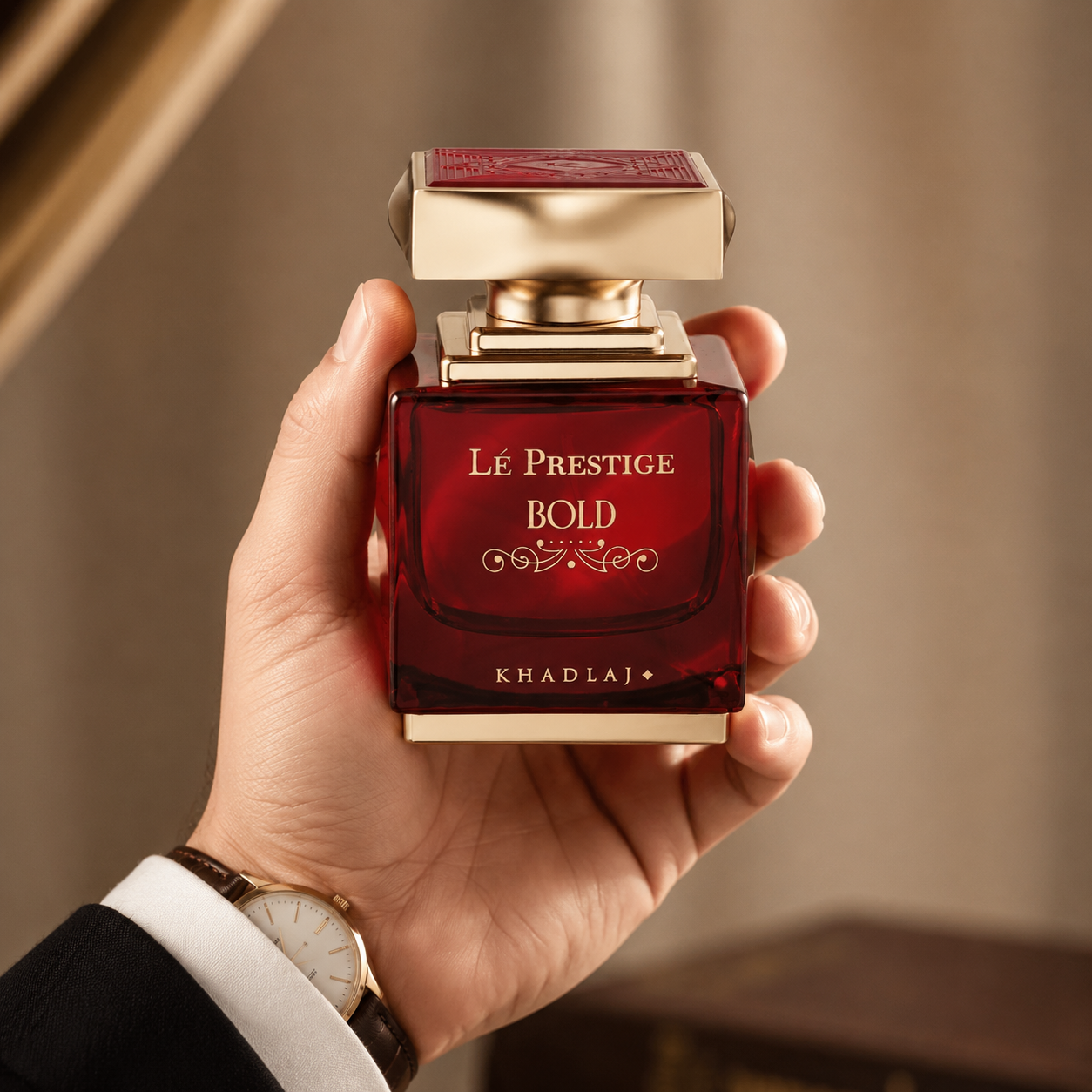 Khadlaj Le Prestige Bold Eau de Parfum for Unisex, 3.4 Ounce