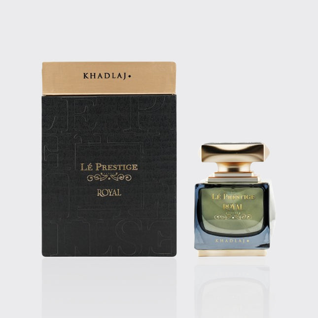 Khadlaj Le Prestige Royal perfume bottle and packaging on a white background