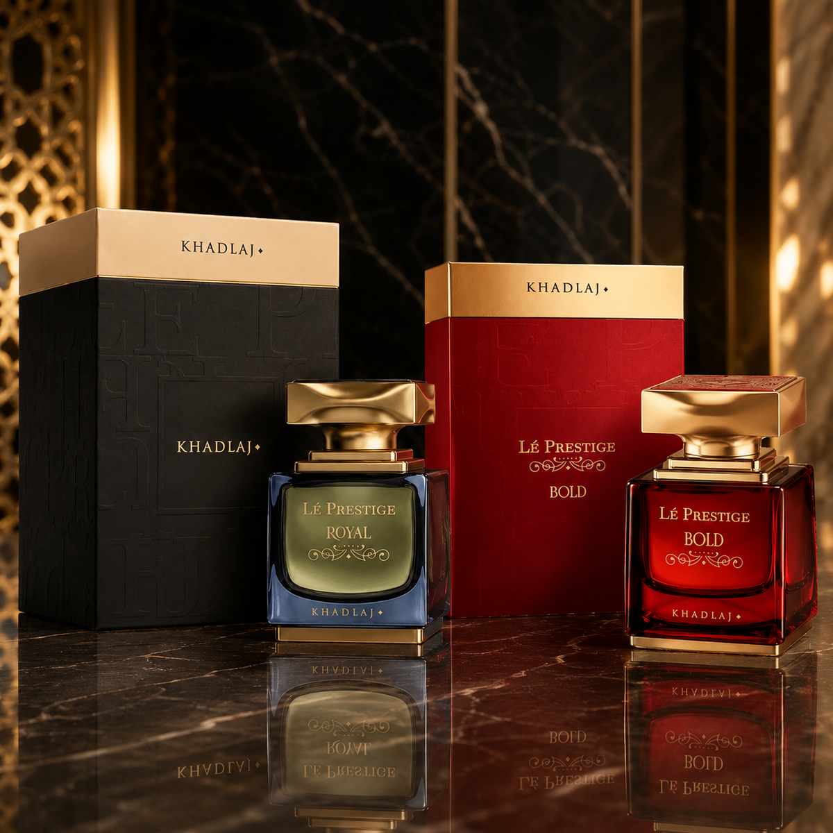 Khadlaj Le Prestige Bold & Lé Prestige Royal Fragrance Bundle for Unisex