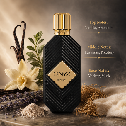 Khadlaj Onyx Gold Eau de Parfum Spray for Unisex, 3.4 Ounce