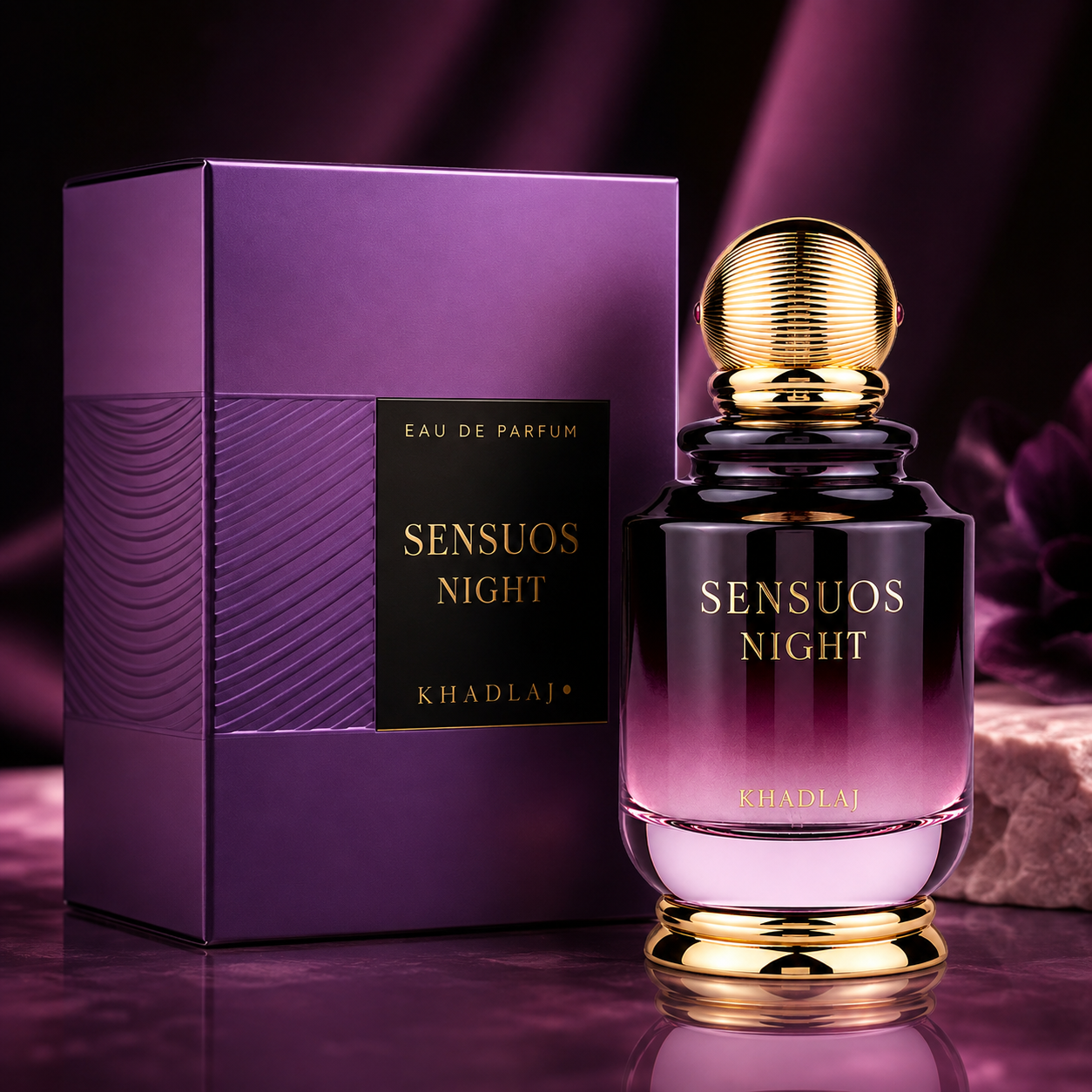 Khadlaj Sensuos Night Eau de Parfum for Unisex, 3.4 Ounce