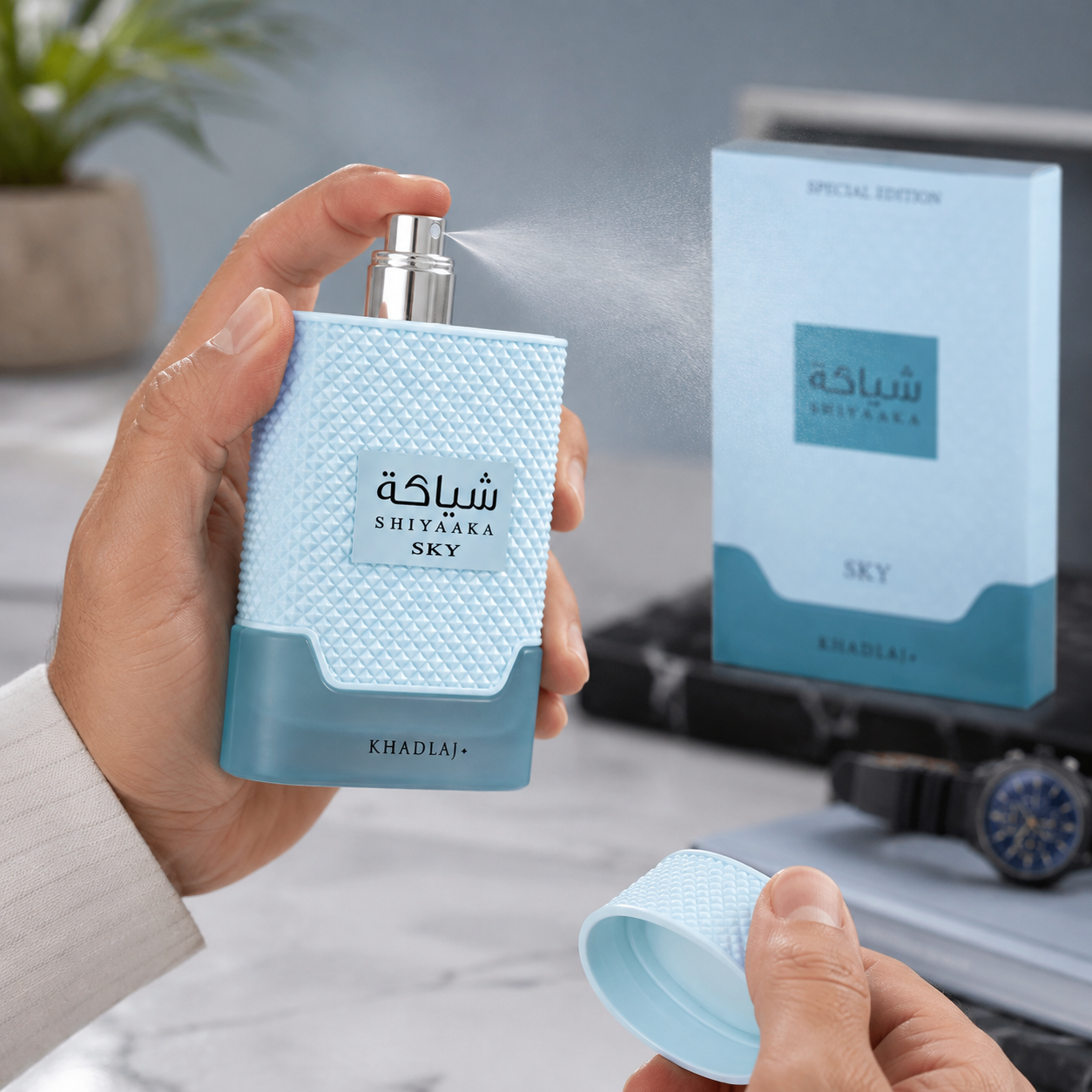 Khadlaj Shiyaaka Sky Eau de Parfum for Unisex, 3.4 Ounce