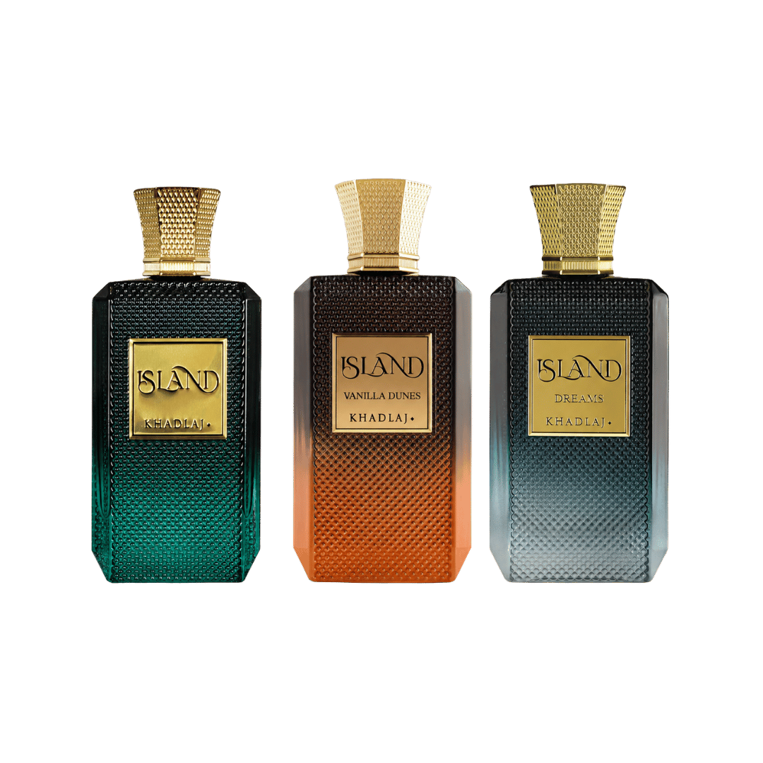 Khadlaj 3 Piece Bundle Set (Khadlaj Island, Khadlaj Island Vanilla Dunes & Khadlaj Island Dreams Extrait de Parfum Spray, 3.4 Ounce)