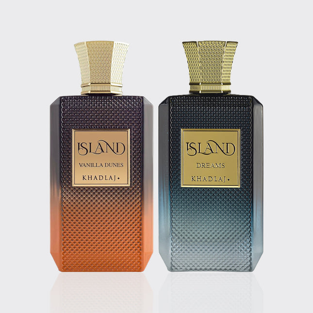 Khadlaj 2 Piece Bundle Set (Khadlaj Island Vanilla Dunes & Khadlaj Island Dreams Extrait de Parfum Spray, 3.4 Ounce)