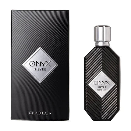 Khadlaj Onyx Silver Eau de Parfum Spray for Unisex, 3.4 Ounce