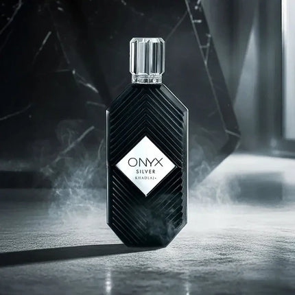 Khadlaj Onyx Silver Eau de Parfum Spray for Unisex, 3.4 Ounce