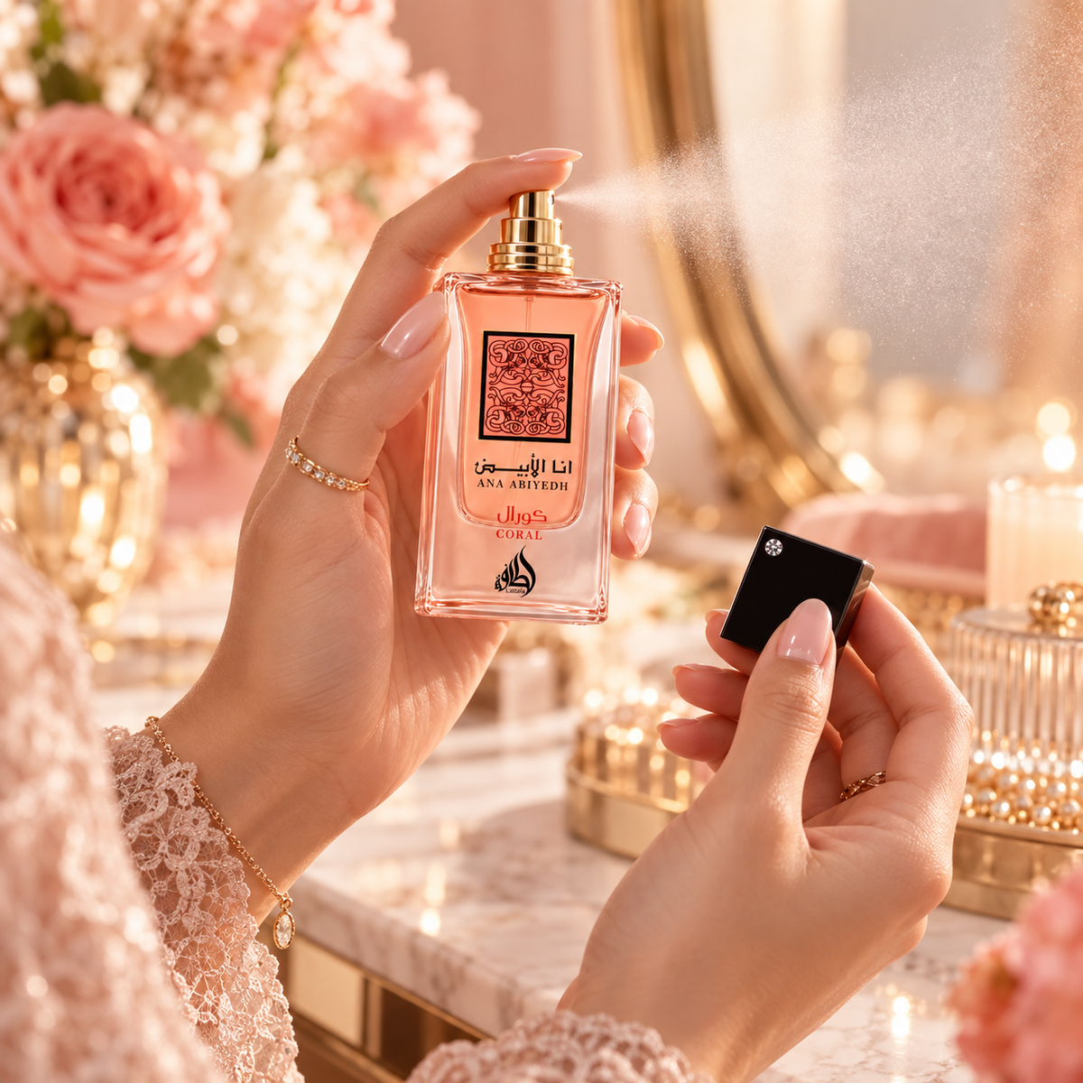 Lattafa Ana Abiyedh Coral Eau de Parfum for Unisex, 2.04 Ounce