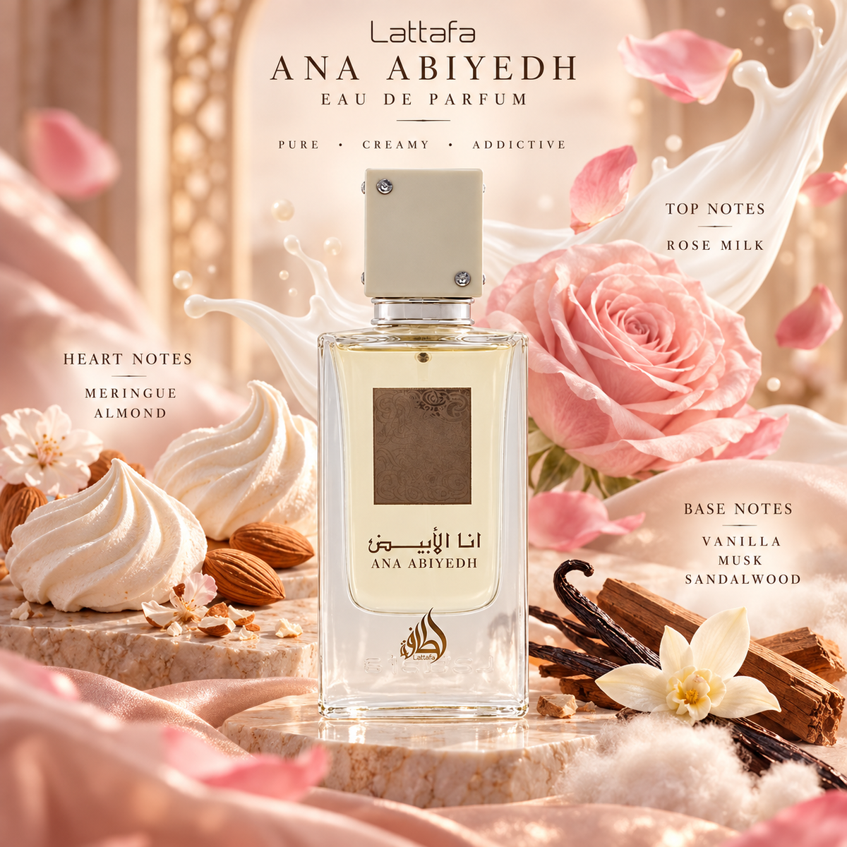 Lattafa Ana Abiyedh Eau de Parfum for Unisex, 2.0 Ounce