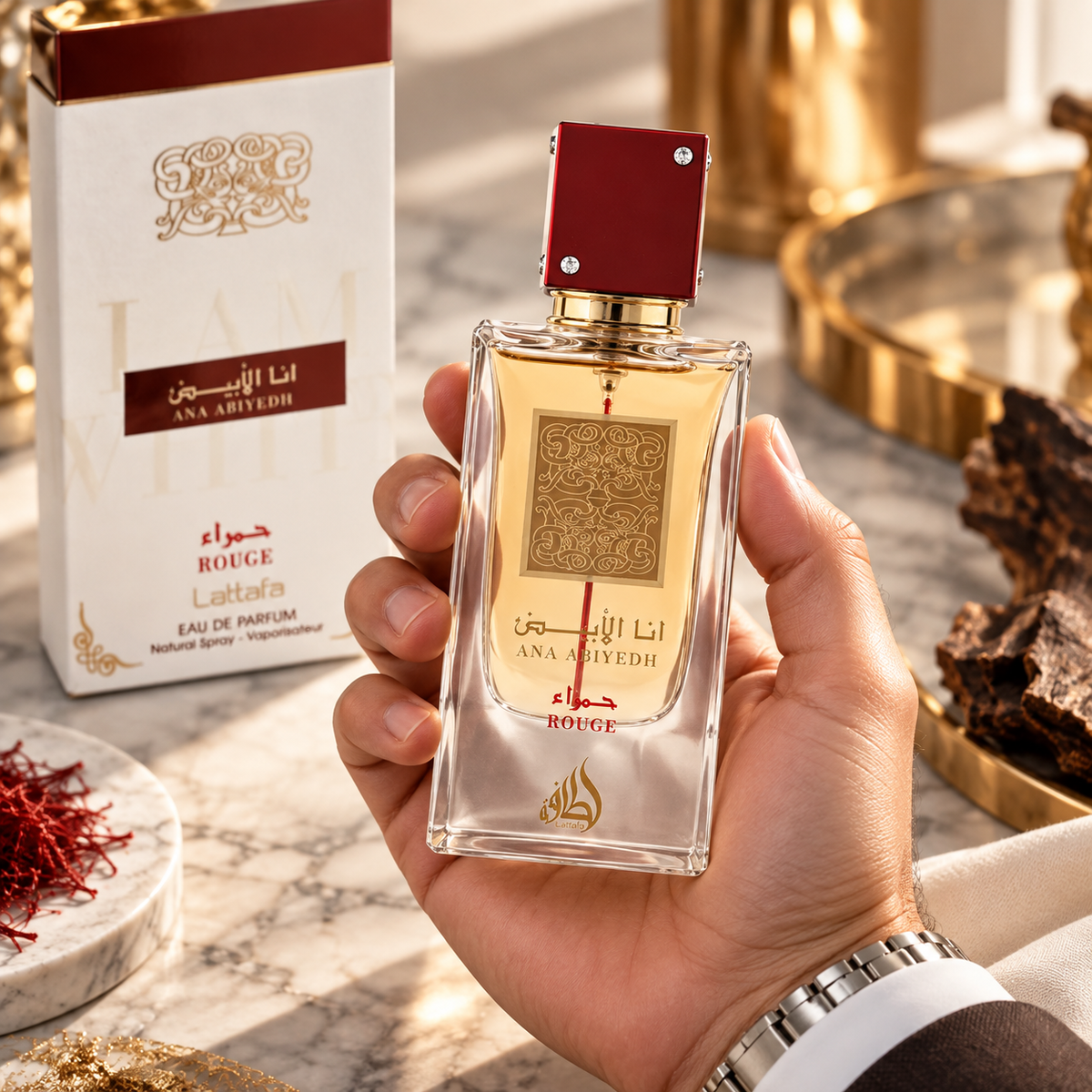 Lattafa Ana Abiyedh Rouge Eau de Parfum for Unisex, 2.0 Ounce