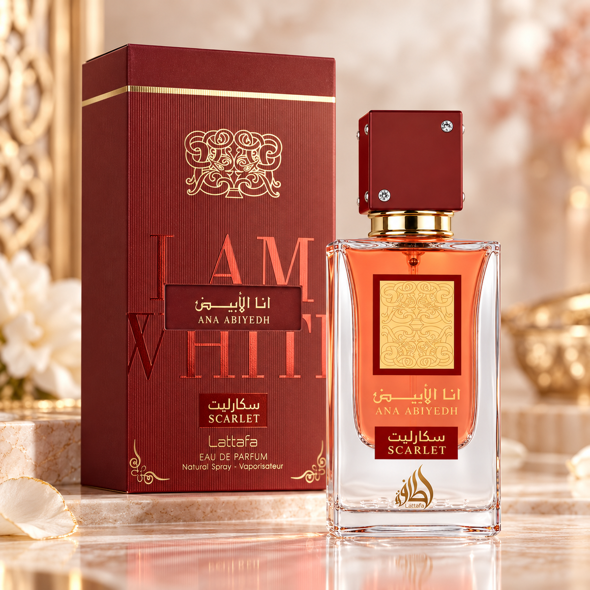 Lattafa Ana Abiyedh Scarlet Eau de Parfum for Women, 2.04 Ounce