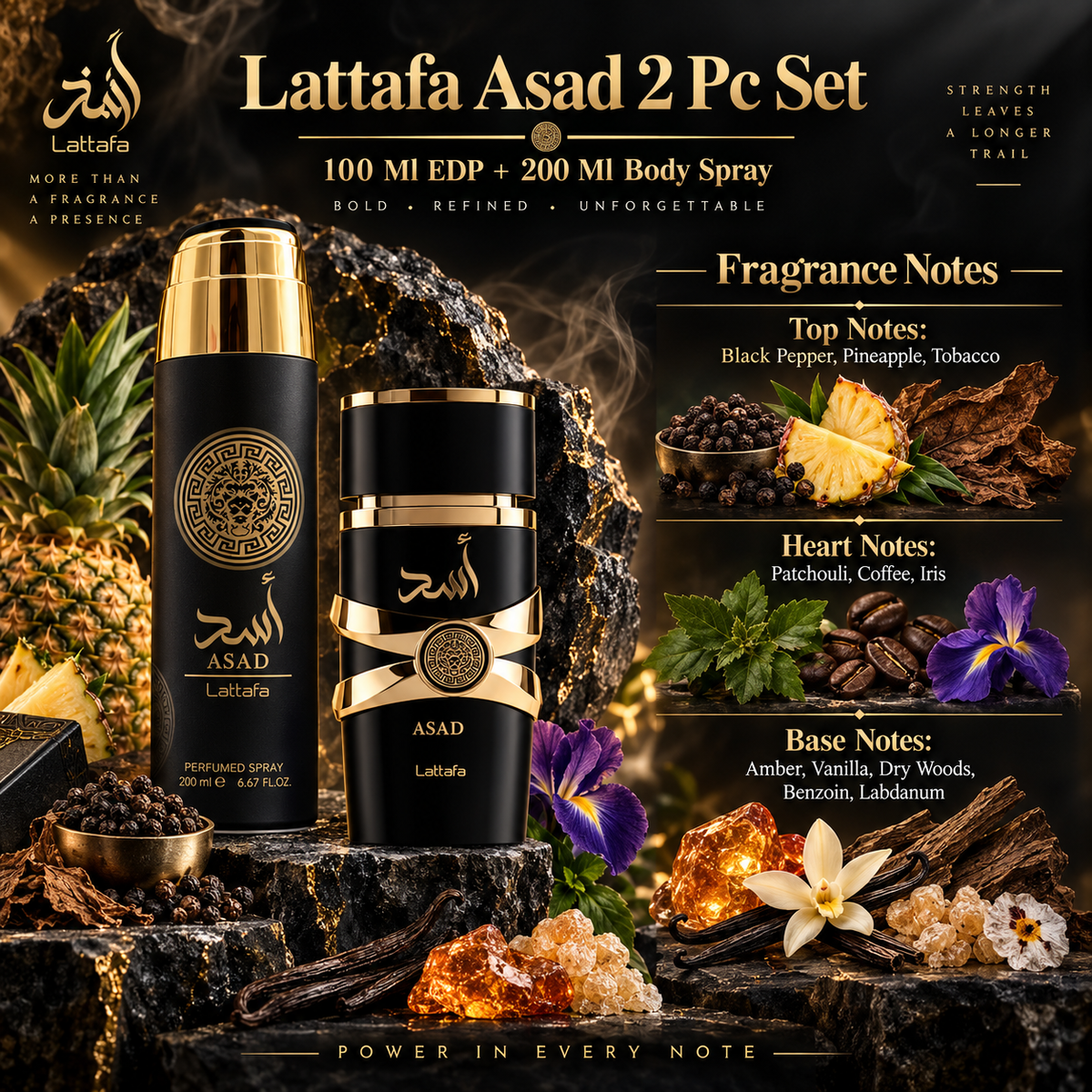 Lattafa Asad 2-Piece Gift Set for Men