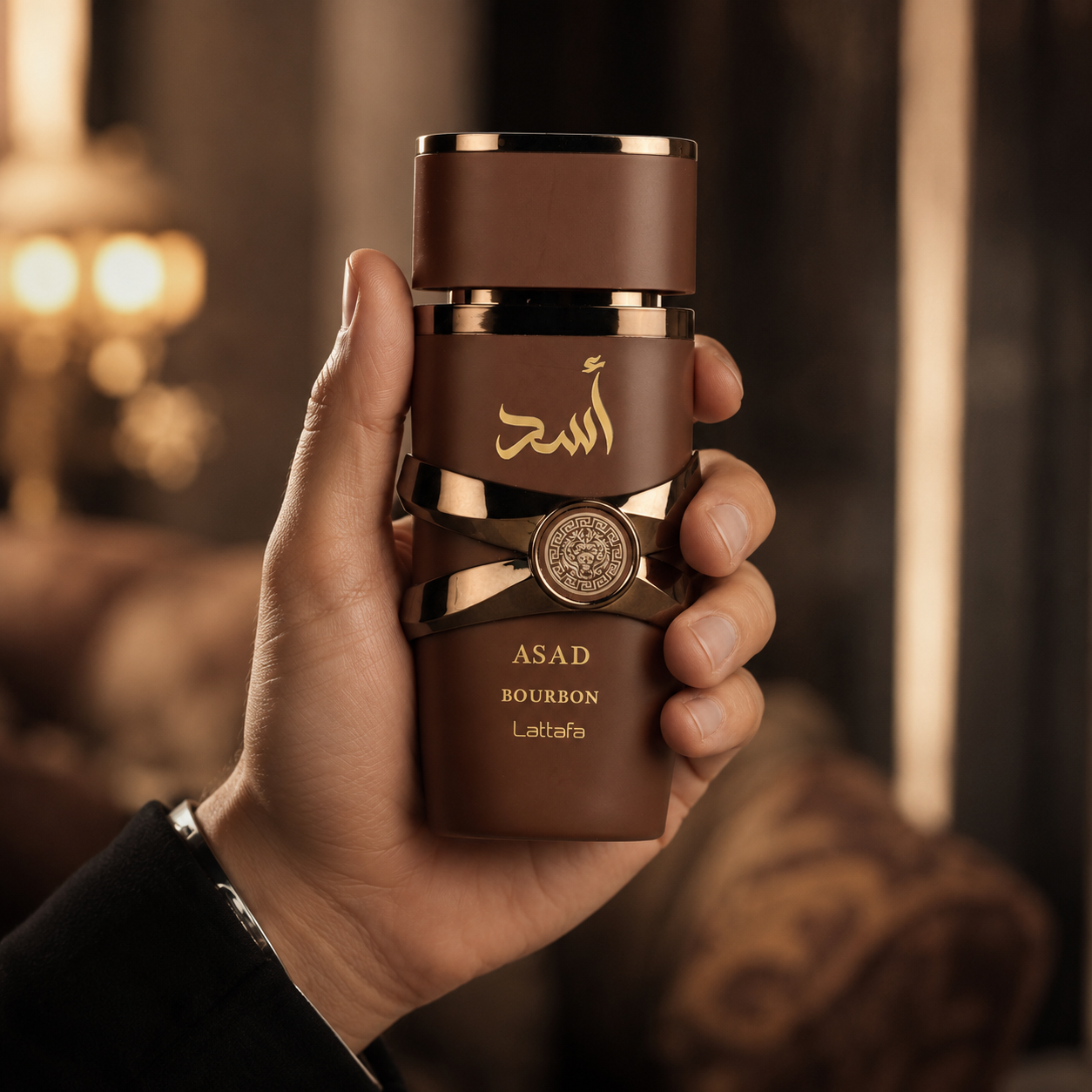 Lattafa Asad Bourbon for Unisex Eau de Parfum Spray, 3.4 Ounce