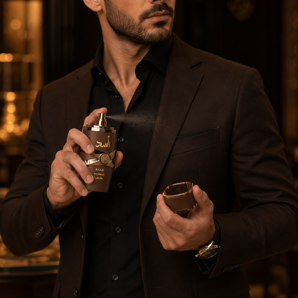Lattafa Asad Bourbon for Unisex Eau de Parfum Spray, 3.4 Ounce