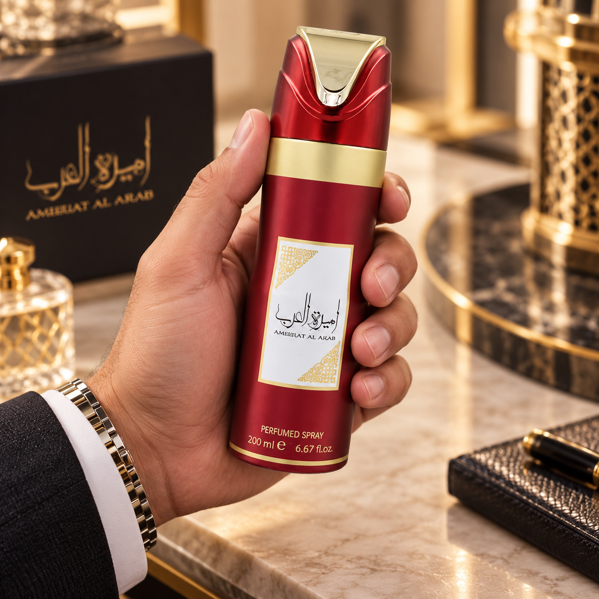 Lattafa Ameerat Al Arab Red Deodorant Spray for Women, 6.8 Ounce