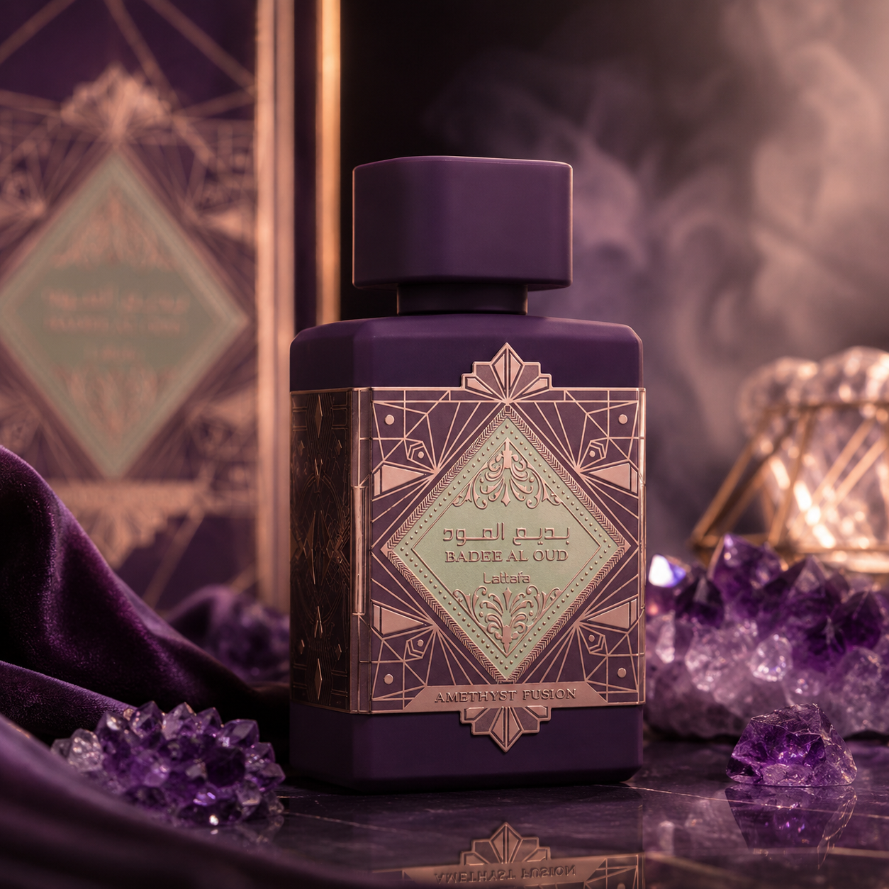 Lattafa Badee Al Oud Amethyst Fusion Eau de Parfum Spray For Unisex 3.4 Ounce