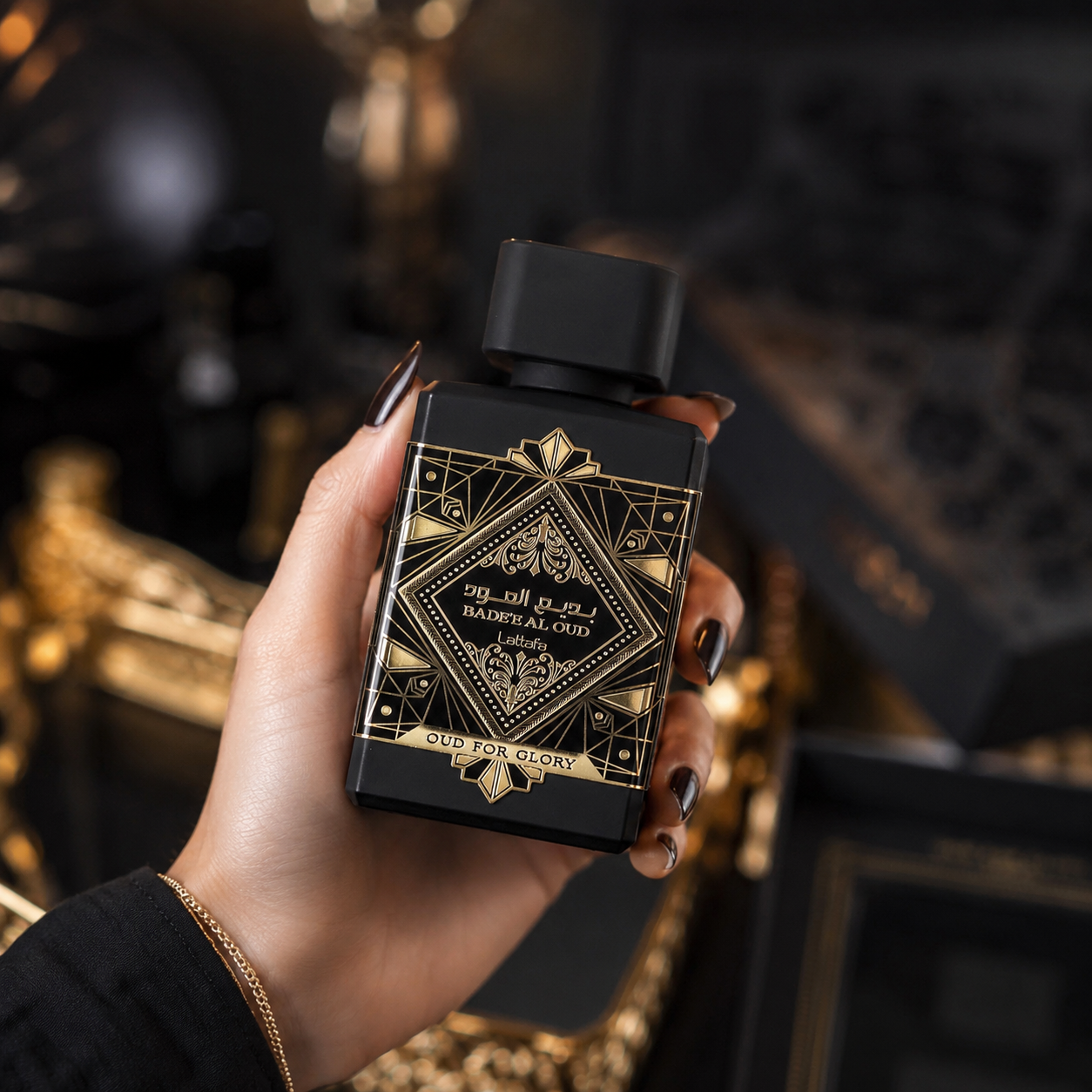 Lattafa Bade'e Al Oud for Glory for Unisex Eau de Parfum Spray, 3.4 Ounce