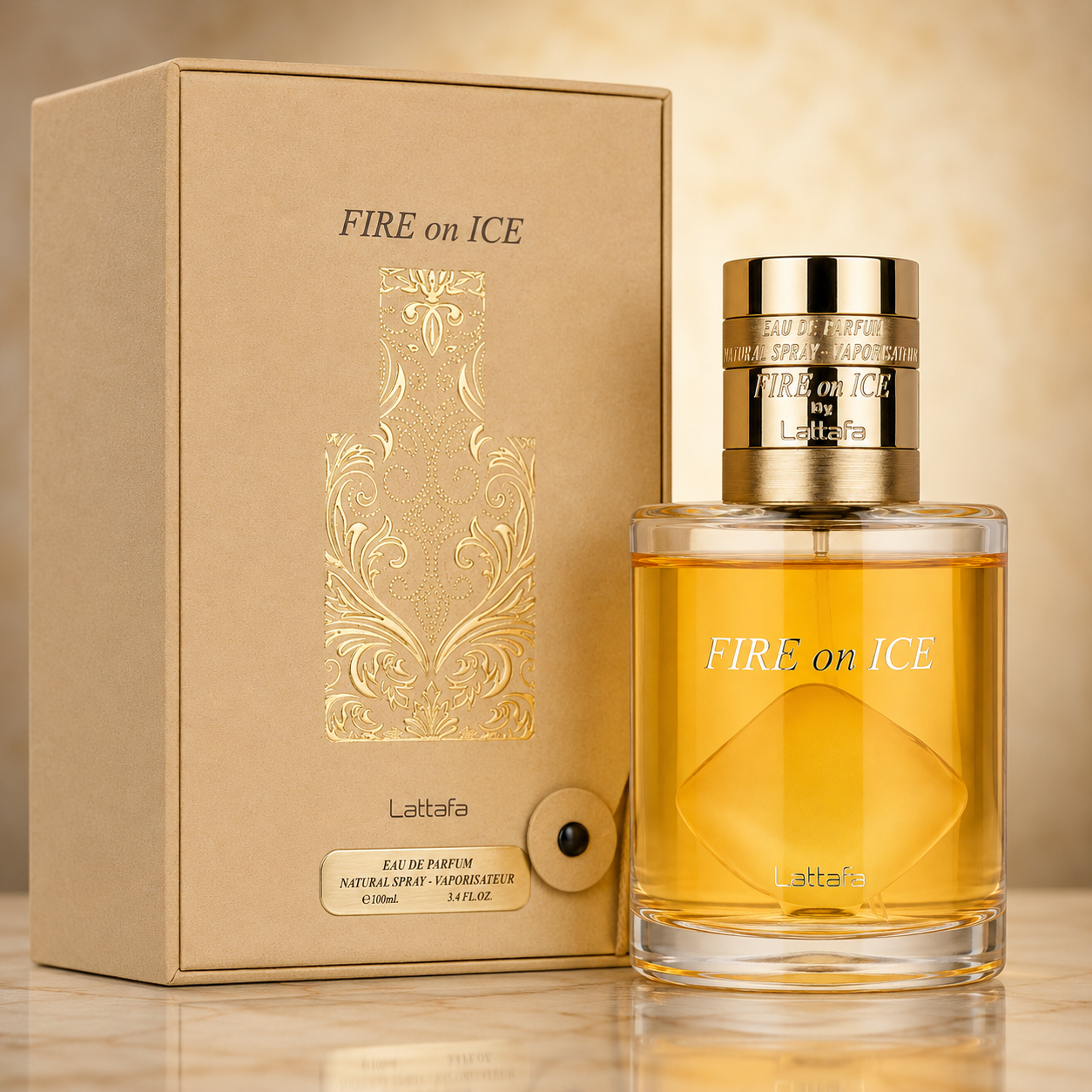 Lattafa Fire On Ice Eau de Parfum Spray for Unisex, 3.71 Ounce
