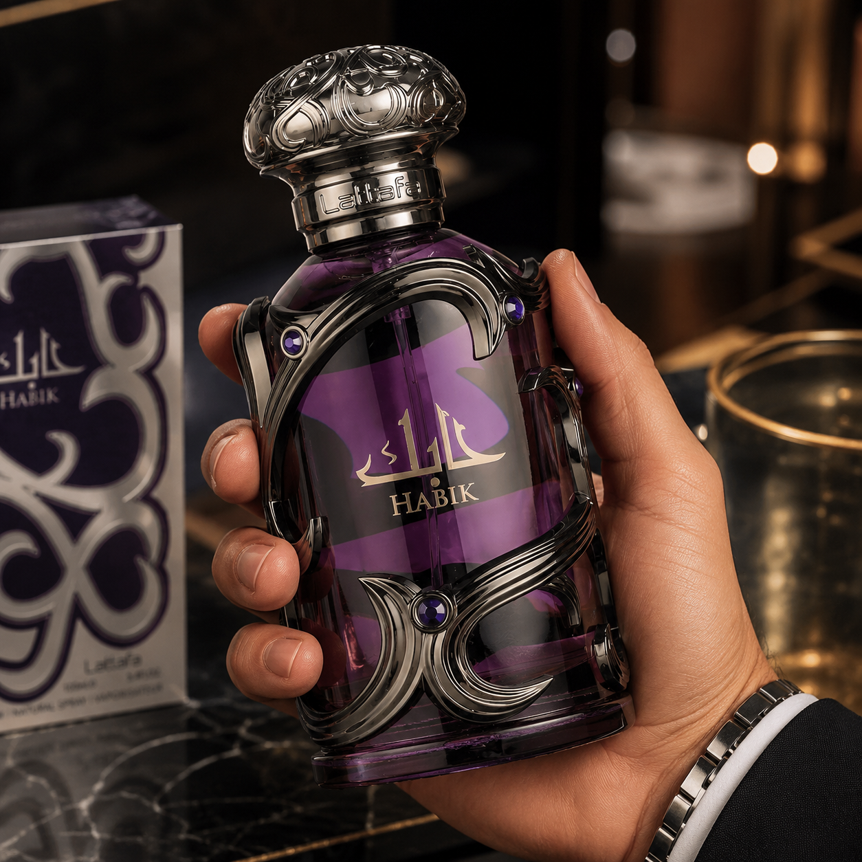 Lattafa Habik Eau de Parfum Spray for Men 3.4 Ounce