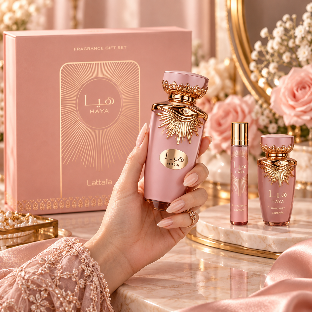 Lattafa Haya 3-Piece Gift Set for Women