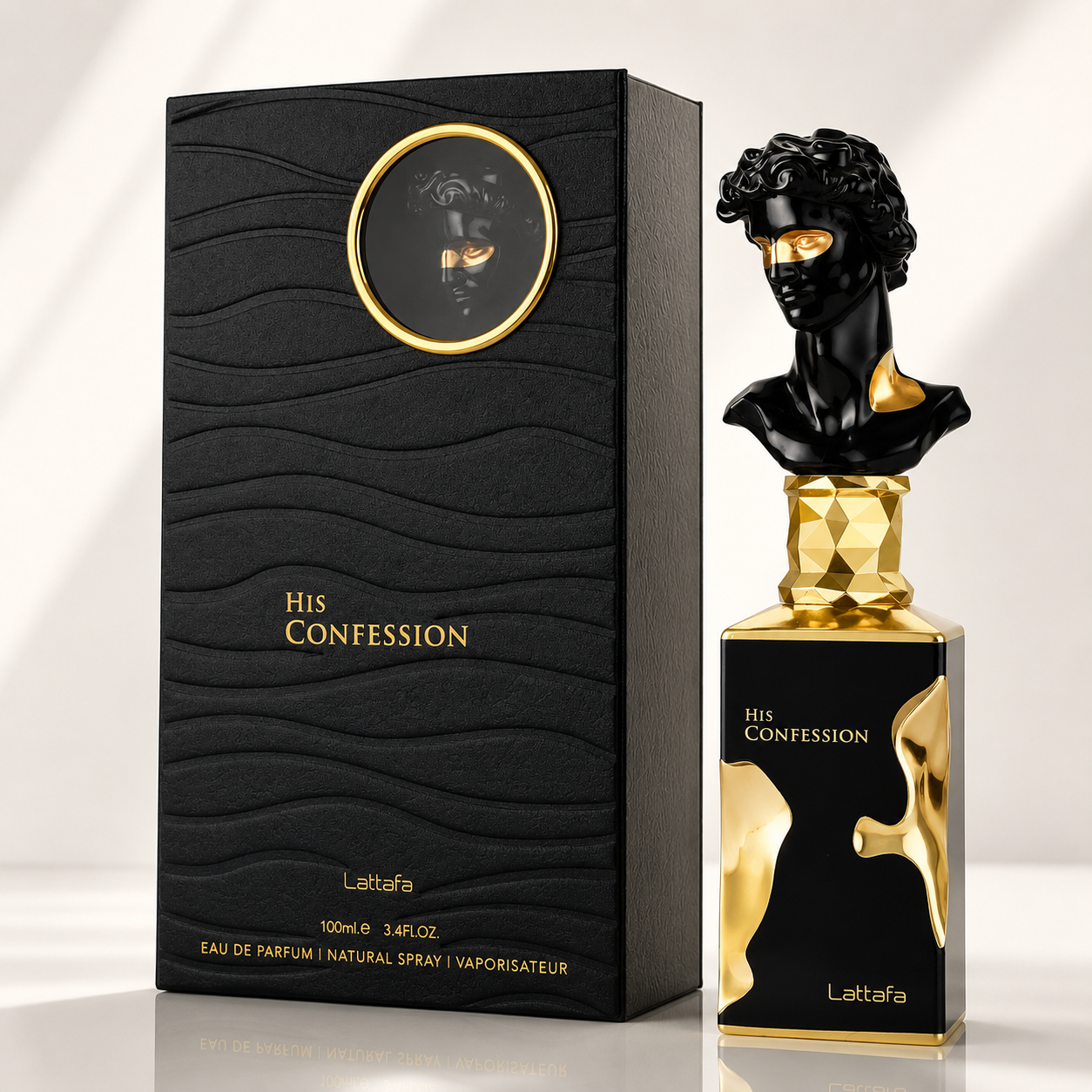 Lattafa His Confession for Men Eau de Parfum Spray, 3.4 Ounce